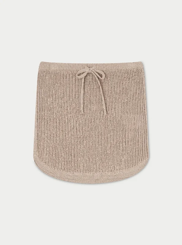 KNITTED SKIRT - BEIGE