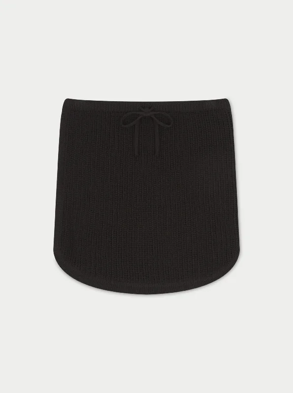 KNITTED SKIRT - BLACK