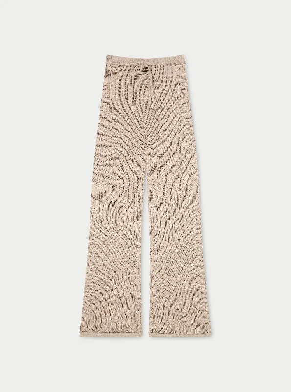 KNITTED TROUSERS - BEIGE