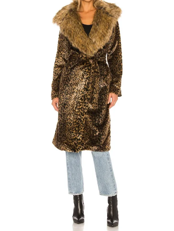 Minnelli Faux Fur Jacket In Cheetah