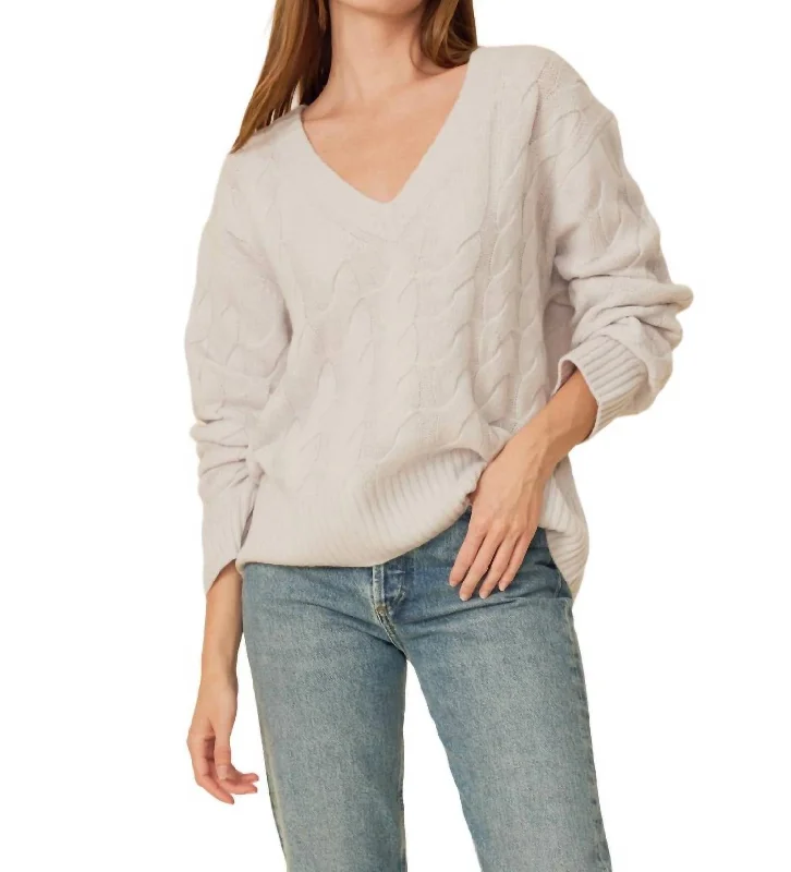 Monterey Cashmere Pullover Sweater In Salt