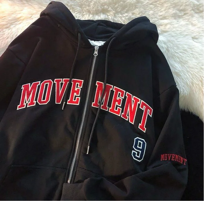 Movement zip-up hoodies oversized