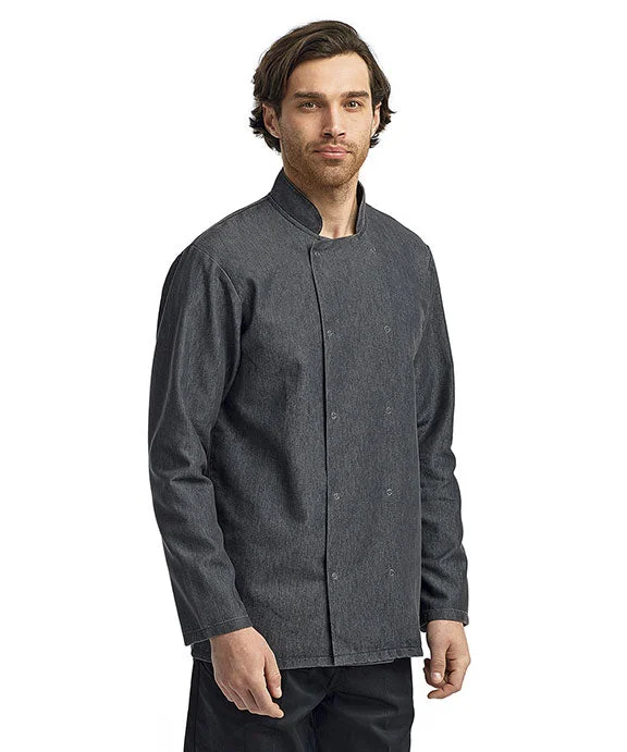 RP660 - Artisan Collection by Reprime Unisex Denim Chefs Coat | Black Denim