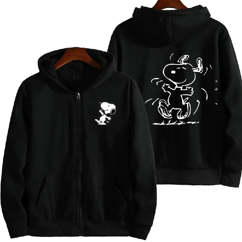 Snoopy zip-up hoodie oversized