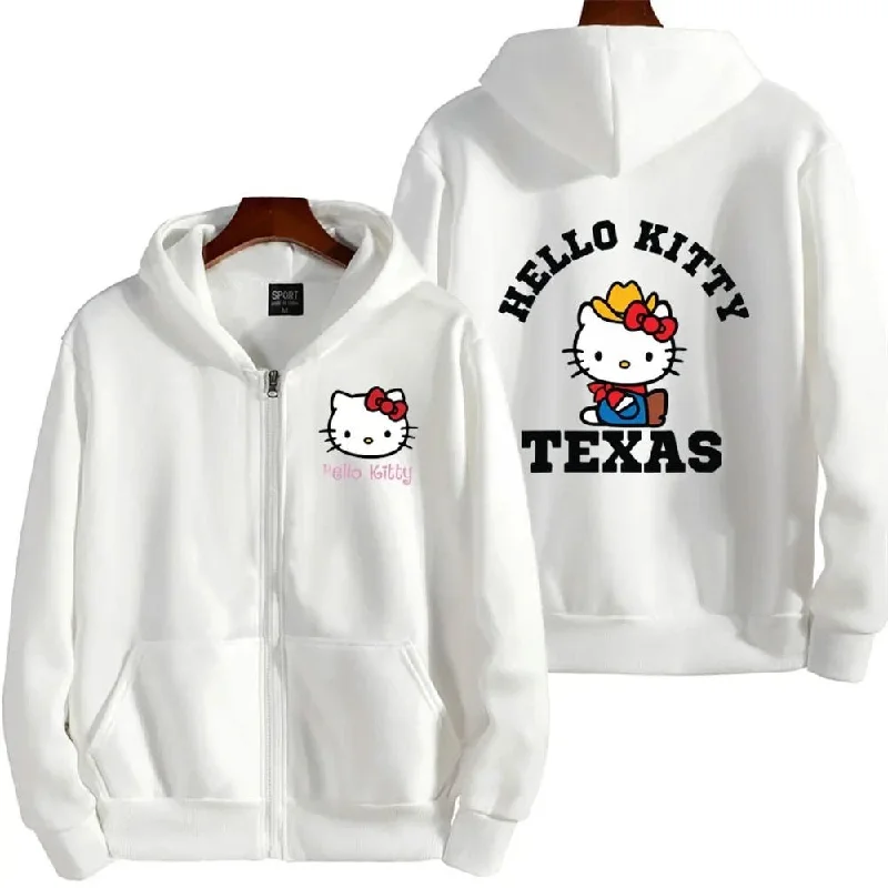 Hello kitty zip-up hoodie oversized