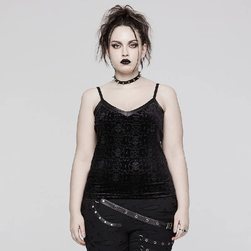 Women's Plus Size Gothic Star Velvet Tank Top