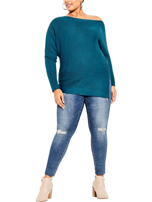 Womens Ribbed Top Pullover Sweater