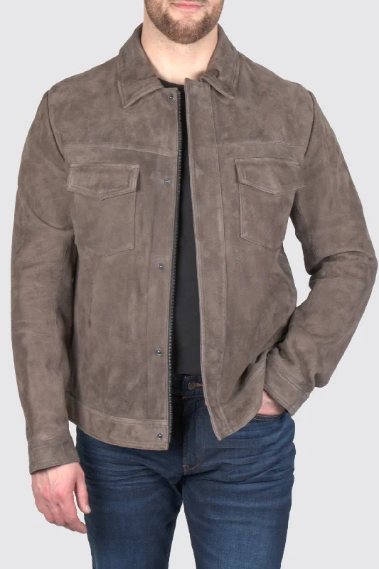 Hugo Boss Mucker Leather Jacket Dark Grey