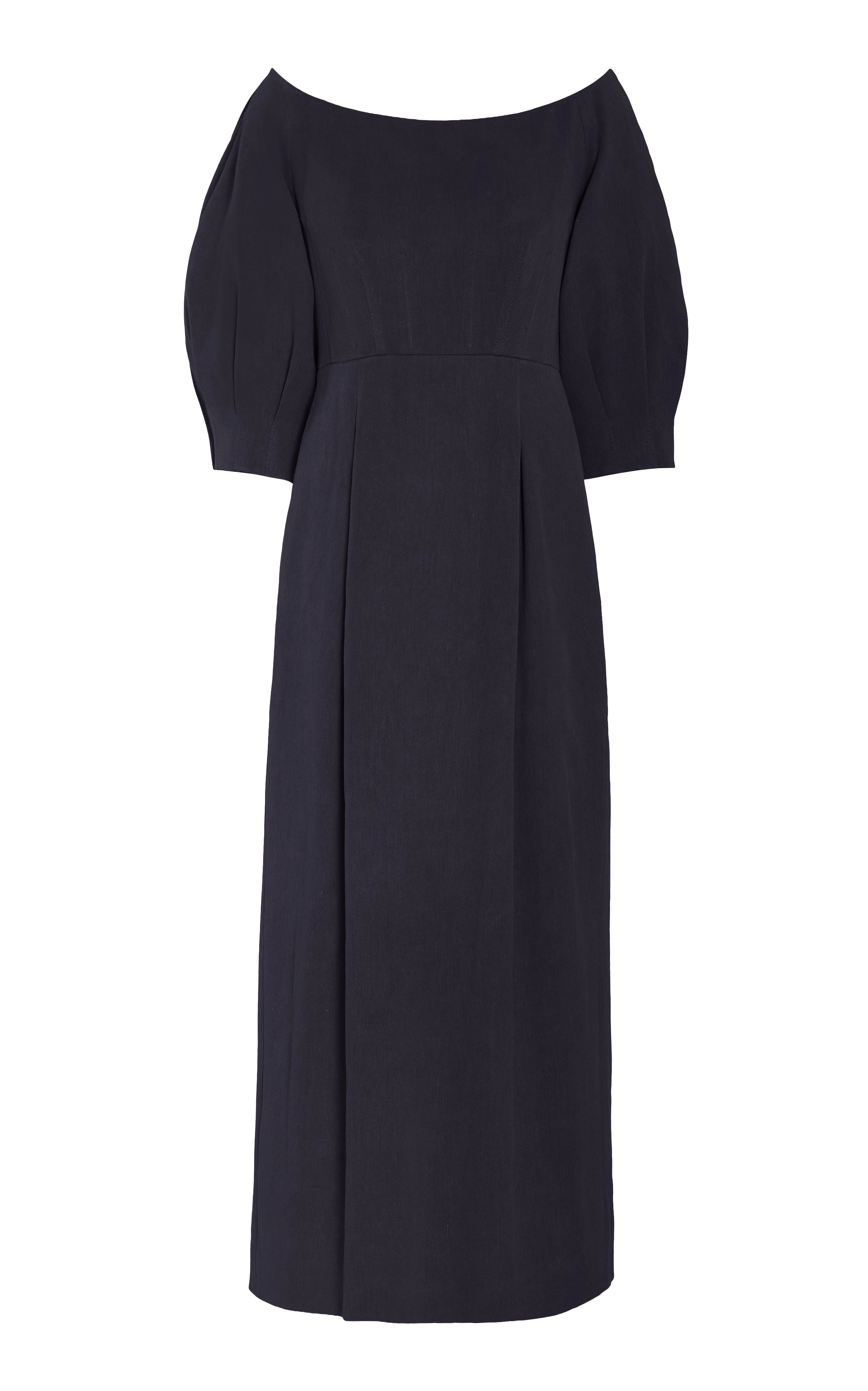 Majano Dress in Dark Navy Hemp Cotton