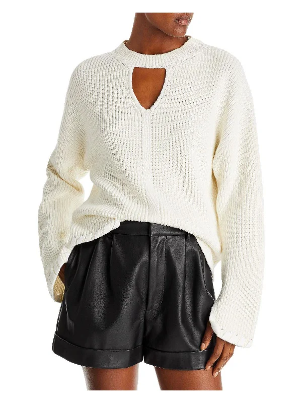 Womens Oversized Cut Out Pullover Sweater