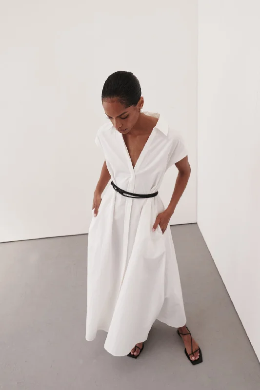 Wrap - Style Women Dress with Adjustable Fit for All Body Types Wrap - Style Women Dress with Adjustable Fit for All Body Types KAYLYN WHITE SHIRT DRESS Wrap - Style Women Dress with Adjustable Fit for All Body Types Wrap - Style Women Dress with Adjustable Fit for All Body Types KAYLYN WHITE SHIRT DRESS