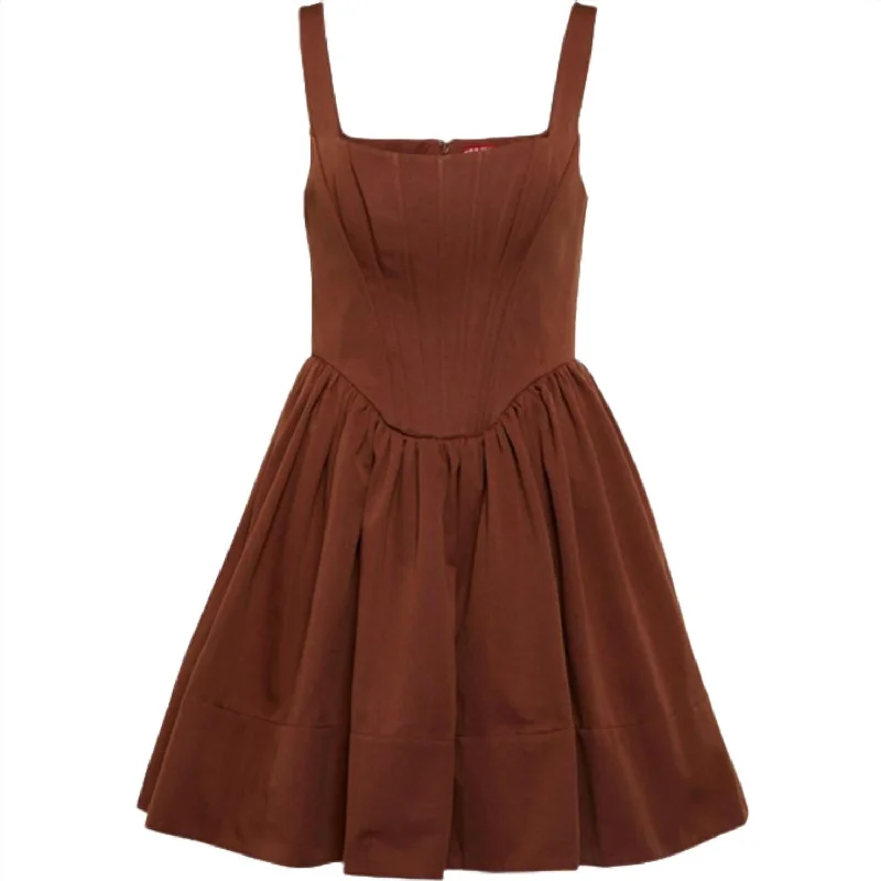 Mermaid - Style Women Dress with a Fitted Silhouette for Special Occasions Mermaid - Style Women Dress with a Fitted Silhouette for Special Occasions Landscape Mini Dress In Clove Mermaid - Style Women Dress with a Fitted Silhouette for Special Occasions Mermaid - Style Women Dress with a Fitted Silhouette for Special Occasions Landscape Mini Dress In Clove