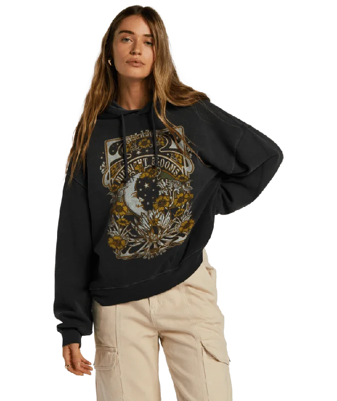 BILLABONG Women's Keep Ridin Pullover Hoodie Black Sands