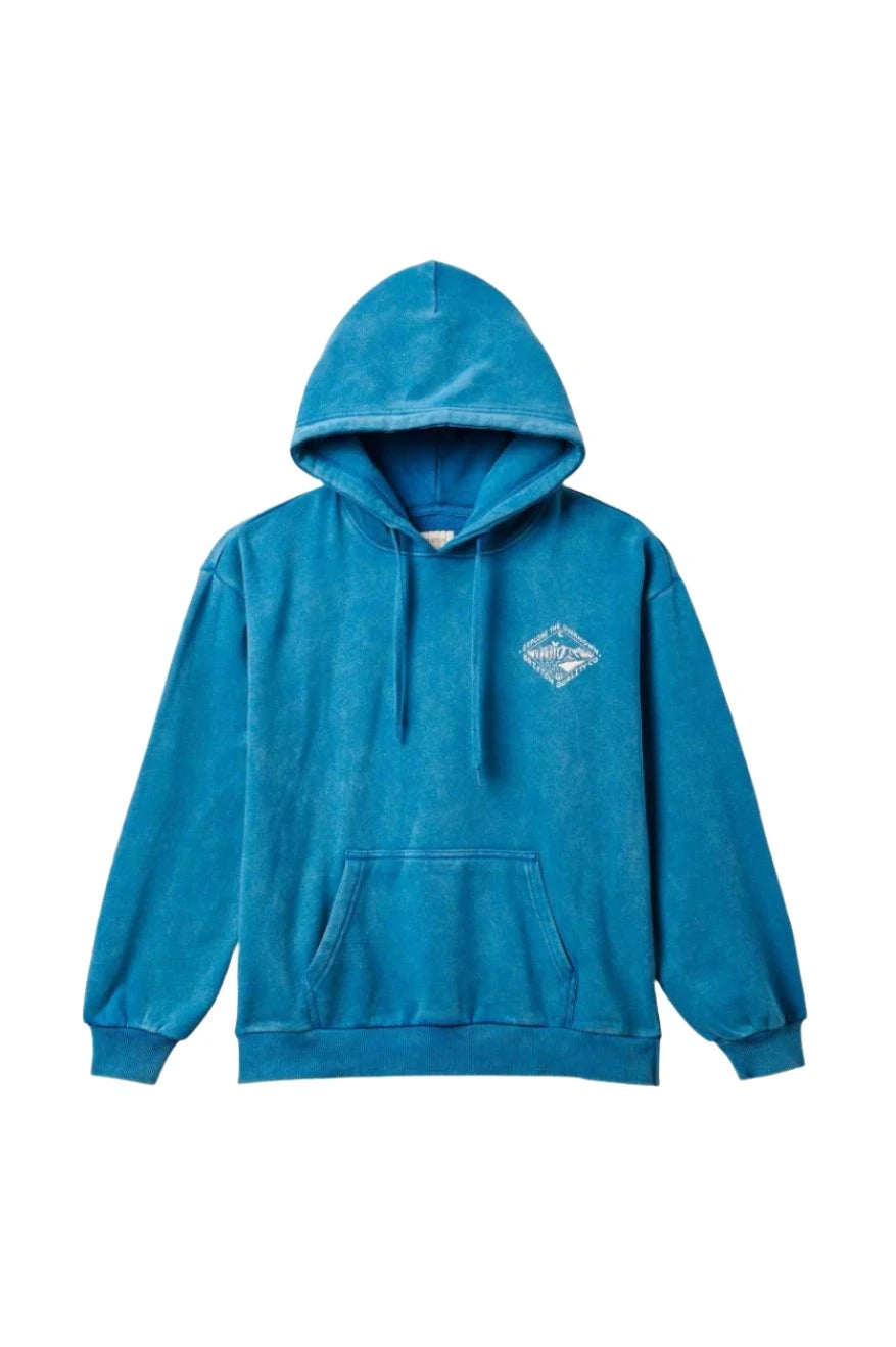 BRIXTON Women's Appalachian Pullover Hoodie Sapphire Worn Wash