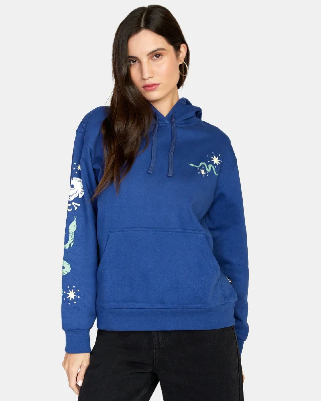 RVCA Women's Tempted Pullover Hoodie Twilight Blue