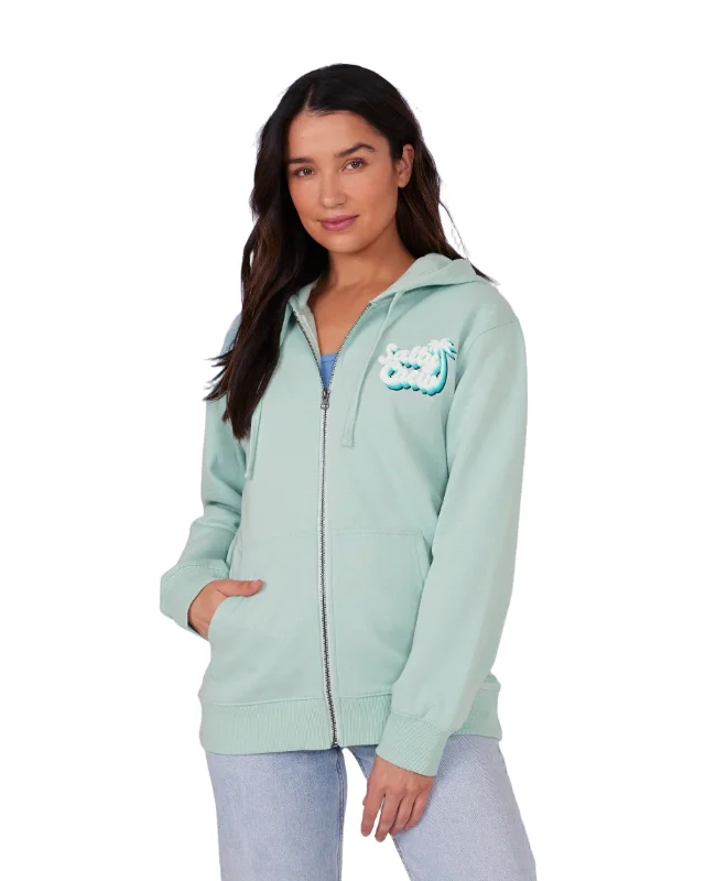 SALTY CREW Women's Salty Seventies Zip Hoodie Jade