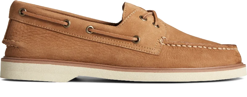 Men's boat shoes in a two - tone color scheme Men's A/O 2-Eye Wide Double Sole - Tan Men's boat shoes in a two - tone color scheme Men's A/O 2-Eye Wide Double Sole - Tan