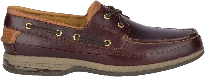 Low - top men's boat shoes for a sleek appearance Men's Gold Boat Leather Wide Amaretto