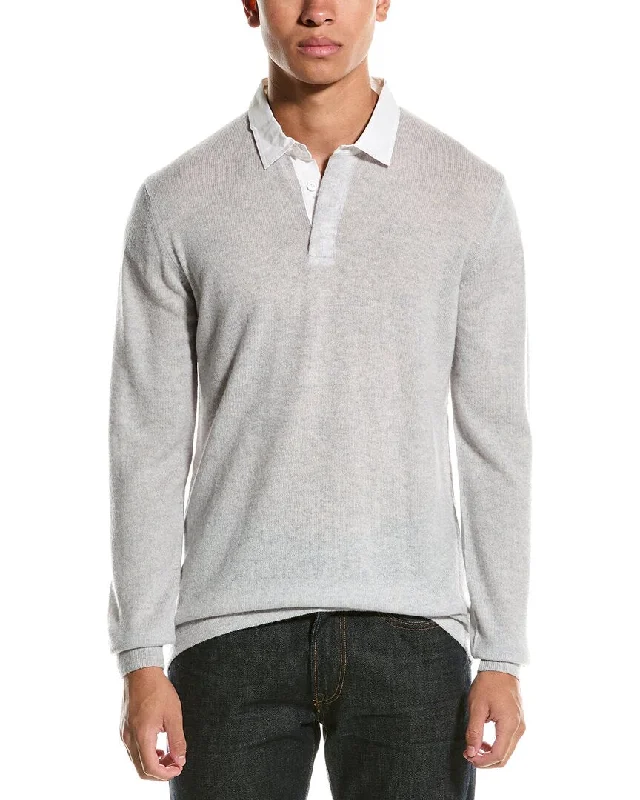 Men's Sweaters with Elastic - Cuffed Sleeves for a Casual Look Brodie Cashmere Wool & Cashmere-Blend Rugby Shirt Men's Sweaters with Elastic - Cuffed Sleeves for a Casual Look Brodie Cashmere Wool & Cashmere-Blend Rugby Shirt