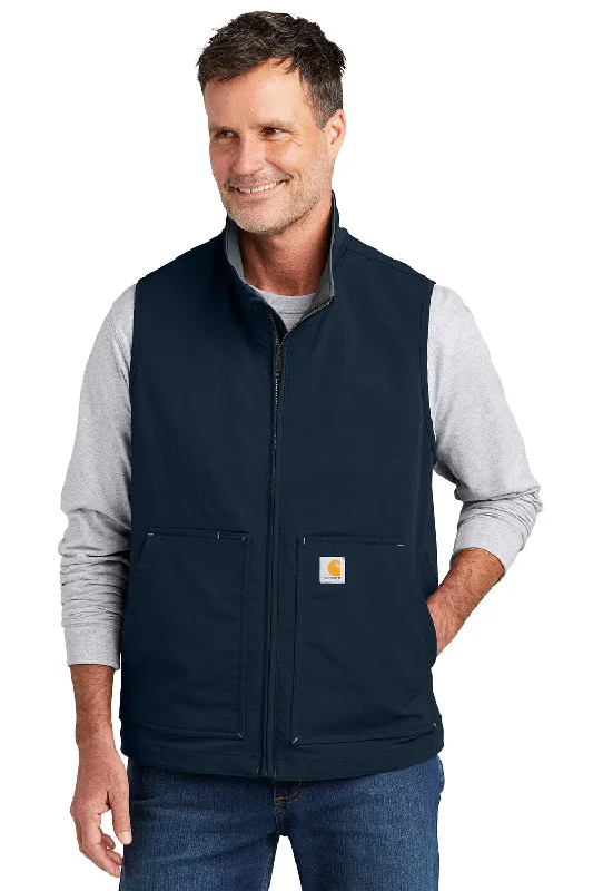 Plus Size Men's Cable - Knit Wool Vest in Navy for a Classic and Cozy Look Carhartt Mens Super Dux Wind & Water Resistant Full Zip Vest - Navy Blue