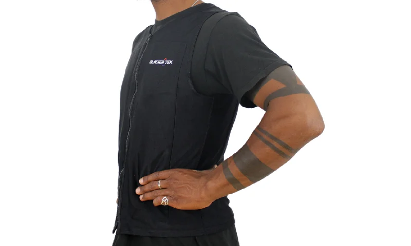 Men's Quilted Down Vest in Black for Extreme Winter Warmth Flex Cool Vest, includes set of 12 Cooling Packs - Recharges in 30 minutes, Maintains 59 degrees for up to 2.5 Hours Men's Quilted Down Vest in Black for Extreme Winter Warmth Flex Cool Vest, includes set of 12 Cooling Packs - Recharges in 30 minutes, Maintains 59 degrees for up to 2.5 Hours