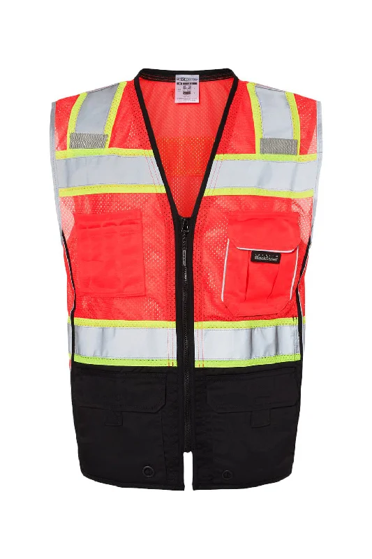 Men's Canvas Vest with Multiple Pockets in Olive for Practicality Kishigo Mens Premium Black Series Black Bottom Class 2 Vest - Fluorescent Red Men's Canvas Vest with Multiple Pockets in Olive for Practicality Kishigo Mens Premium Black Series Black Bottom Class 2 Vest - Fluorescent Red